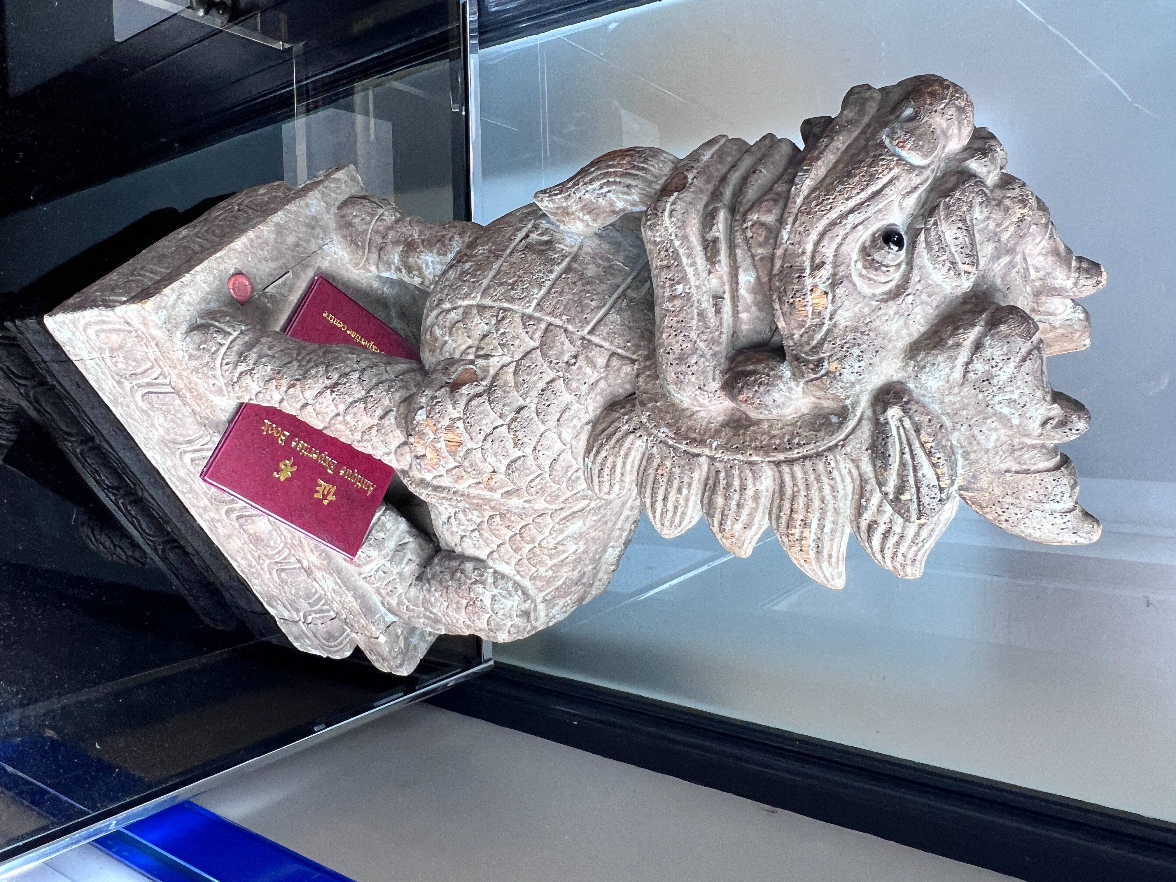 A pair of carved hardwood temple lions, height 69cm